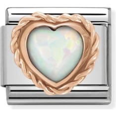 Nomination Classic 430509/22 heart rich white opal pala