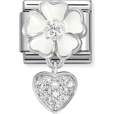 Nomination Classic 331814/04 white flower/heart pala