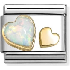Nomination Classic 030520/10 white opal heart pala