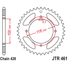 JT Takaratas Alumiini 7075 T6 Musta JTA461.50BLK