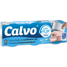 Calvo 3x65/52 g aurinkokukkaöljyssä MSC tonnikala