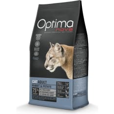 Optimanova cat adult rabbit & potato grain free 2 kg kissan kuivaruoka