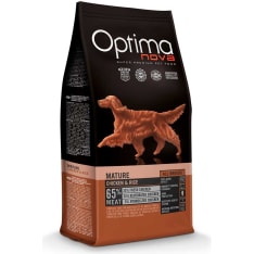 Optimanova dog adult mature kana ja riisi12 kg koiran kuivaruoka