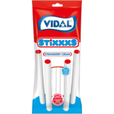 Vidal Stixxxs Mansikan makuiset hedelmämakeiset  90 g karkkipussi