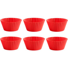 Lékué 6-piece red muffin pan