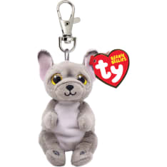 TY Beanie Bellies Wilfred Dog Gray Clip koira pehmo