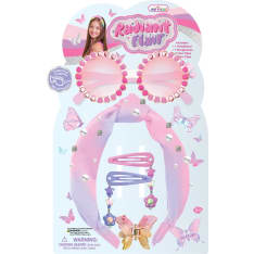 Hot Focus Radiant Flair glitter accessory set with sunglasses