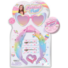 Hot Focus Radiant Flair heart accessory set with sunglasses