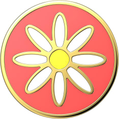 Popsockets Enamel Quaint Daisy Coral Premium irroitettava Grip telinetoiminnolla