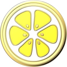 Popsockets Enamel Lemon Slice Yellow Premium irroitettava Grip telinetoiminnolla