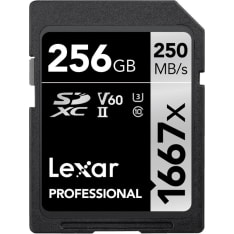 Lexar Pro 1667x UHS-II U3 (V60) R250/W120 256GB SDXC memory card