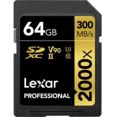 Lexar Pro 2000x UHS-II U3 (V90) R300/W260 64GB SDXC muistikortti