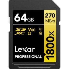 Lexar Pro 1800x UHS-II U3 (V60) R270/W180 64GB SDXC muistikortti