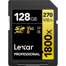 Lexar Pro 1800x UHS-II U3 (V60) R270/W180 128GB SDXC memory card
