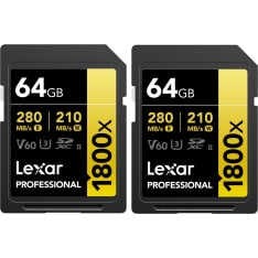 Lexar Sdxc Pro 1800X U3 Uhs-Ii R280/W210 (V60) 64Gb - 2Pack sd