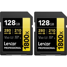 Lexar Sdxc Pro 1800X U3 Uhs-Ii R280/W210 (V60) 128Gb - 2Pack sd