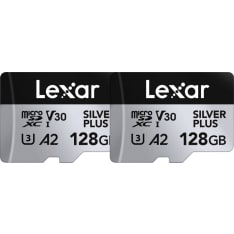 Lexar Microsdxc Professional Silver Plus Uhs-I/U3/A2/4K R205/W150 (V30) 128Gb - 2Pack microsd