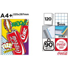 Coca-Cola A4 kovakantinen kierremuistikirja