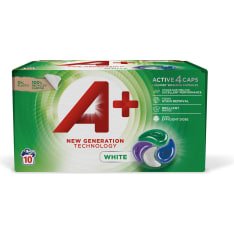 A+ Active4 Caps White laundry washing capsules 10 pcs