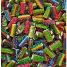 MINI SOUR RAINBOW FILLED PENCILS 1 KG