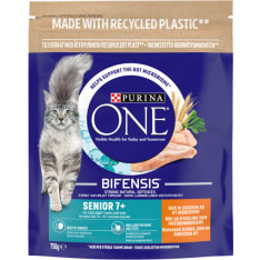 Purina One 750 g Senior Kanaa ja täysjyväviljaa kissan kuivaruoka