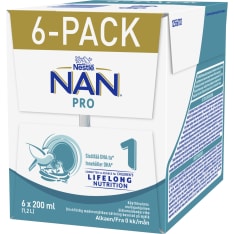 Nestlé NAN PRO 1 6x200 ml äidinmaidonkorvike