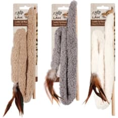 AFP Lambswool Cuddle Tail Wand cat toy with cracling tail