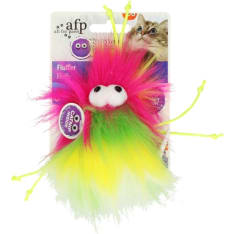 AFP Furry Fluffer pink cat toy