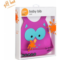 Make My Day Owl silicone bib