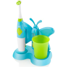 ETA ETA129490080 ZUBNIČKA Toothbrush with water cup and holder, Long operating time, 2 AAA batteries, white/blue