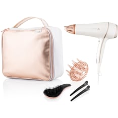 ETA ETA732090010 Fenite Hair Care Gift Set, Includes: hair dryer, diffuser, hairbrush, clips, white/pink