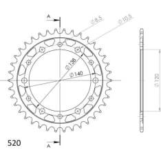 Supersprox / JT Teräs takaratas 1220/846-2.38