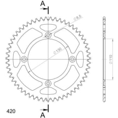 Supersprox Alumiini takaratas RAL-209:55 Musta