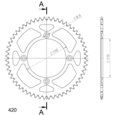 Supersprox Alumiini takaratas RAL-209:56 Musta