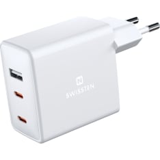 Swissten mini GaN 2xUSB-C + 1xUSB 70W matkalaturi