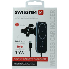 Swissten 15W langattomasti lataava autoteline tuuletusritilään