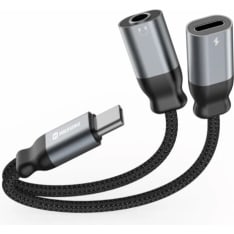 Adapter USB-C (male)/USB-C, Jack 3,5 mm (female) black