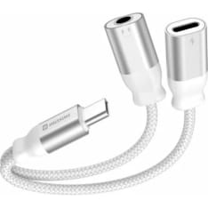 Adapter USB-C (male)/USB-C, Jack 3,5 mm (female) white