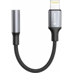 Audio adapter textile lightning (male) / 3,5mm AUX 0,15m black