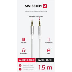 Adapter Jack 3,5mm (male)/Jack 3,5 mm (male) 1,5 m Swissten 73501216