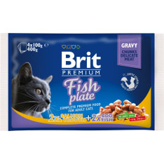 Brit Premium Cat paloja kastikkeessa kala 4 x 100 g