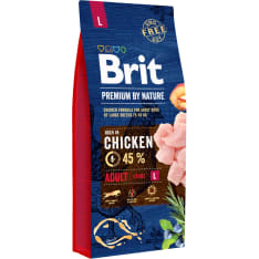 Brit Premium by Nature Adult L suurten rotujen aikuisille koirille 15 kg täysravinto