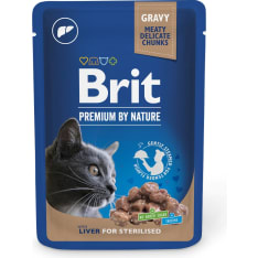 Brit Premium by Nature 100g Maksaa kastikkeessa steriloiduille kissoille