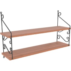 Chic Home Collection Senja tummanruskea/musta 2-tasoinen seinähylly