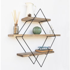 Chic Home Collection Wilma ruskea/musta seinähylly