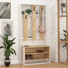 Chic Home Collection Kasperi valkoinen/ruskea vaatenaulakko