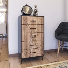 Chic Home Collection Pettiina 50 cm ruskea/antrasiitti lipasto