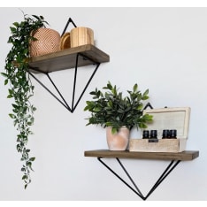 Chic Home Collection Wenni 2 kpl ruskea/musta seinähyllyt