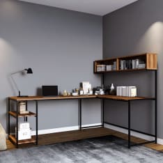 Chic Home Collection Caren 200 cm ruskea työpöytä