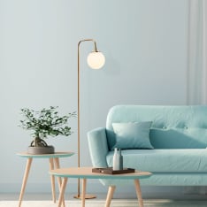 Chic Home Collection Tuomi 27x27x146 cm kulta lattiavalaisin